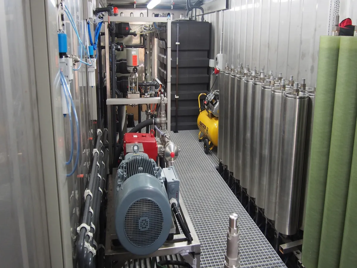 Inside the Rotreat RCDT plant in Galicia with high-pressure pumps, filters and membrane modules