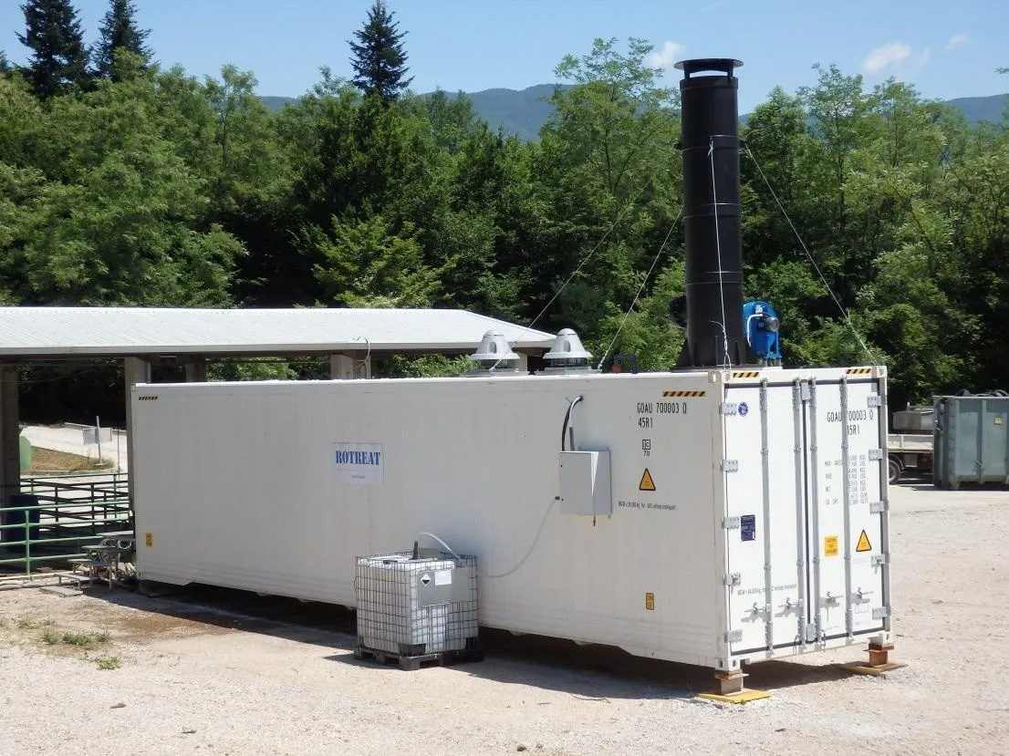 Rental leachate system. Installed system