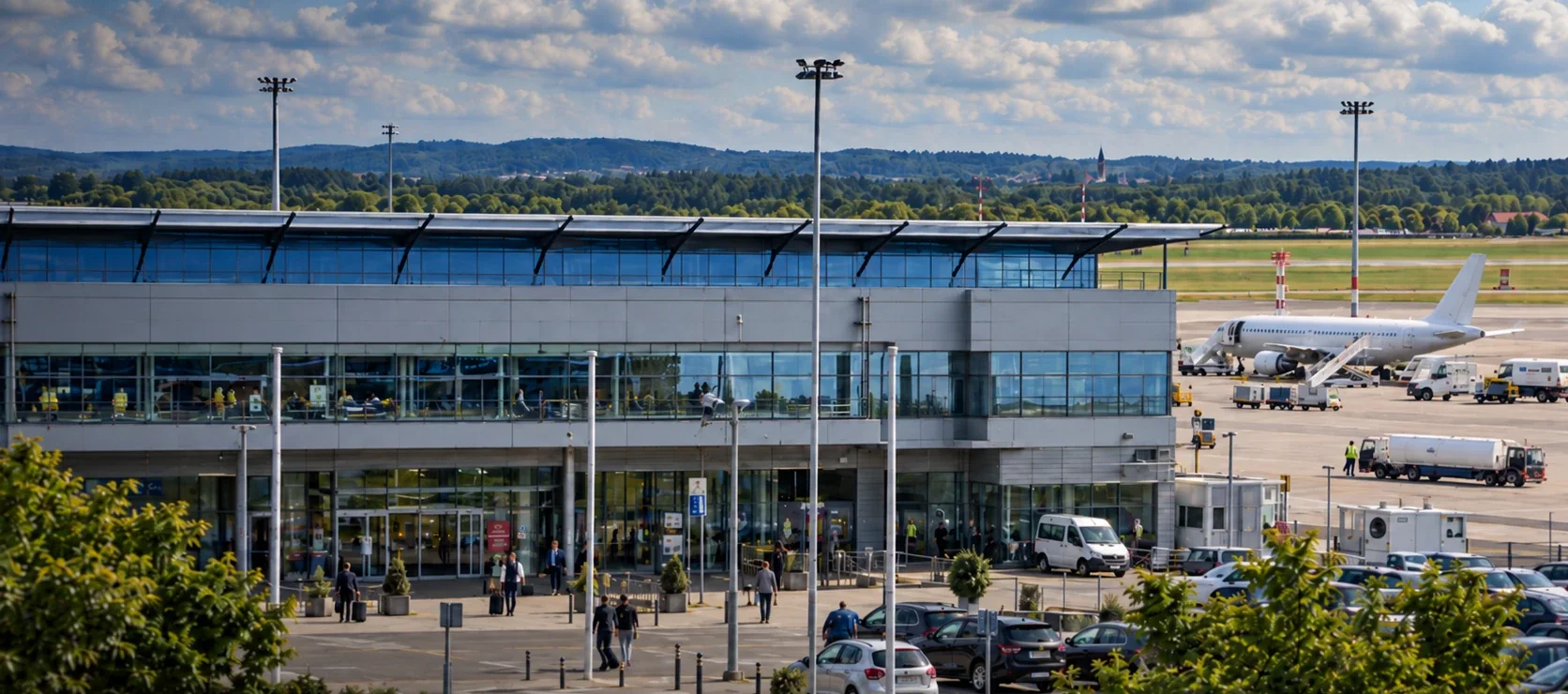 Saarbrücken Airport terminal and apron